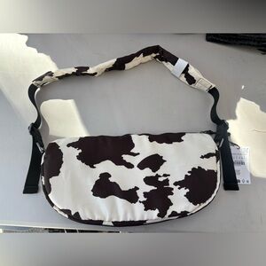Zara Cow Print Crossbody Sling Bag in Brown & White